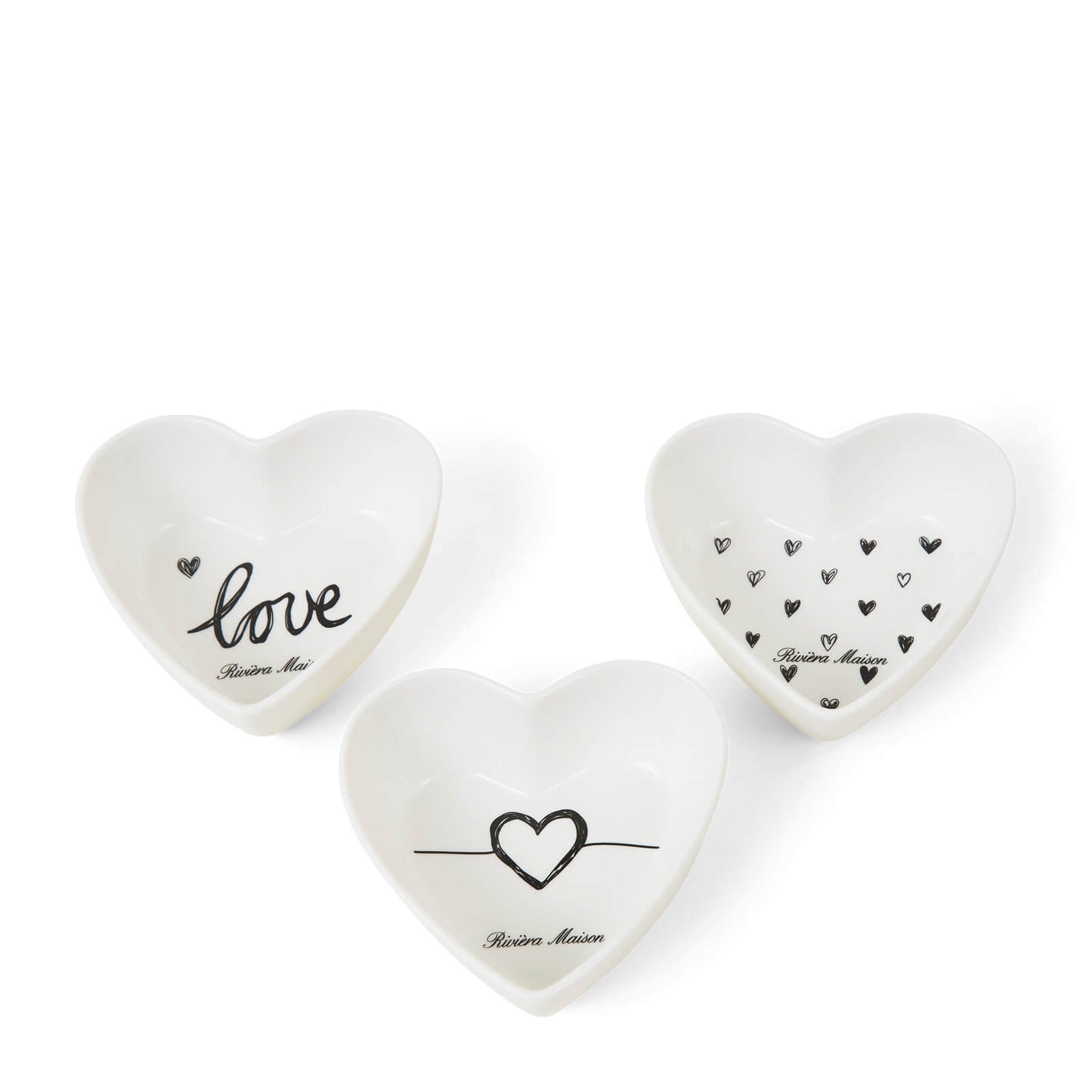 Lovely Heart Bowls 3 pcs