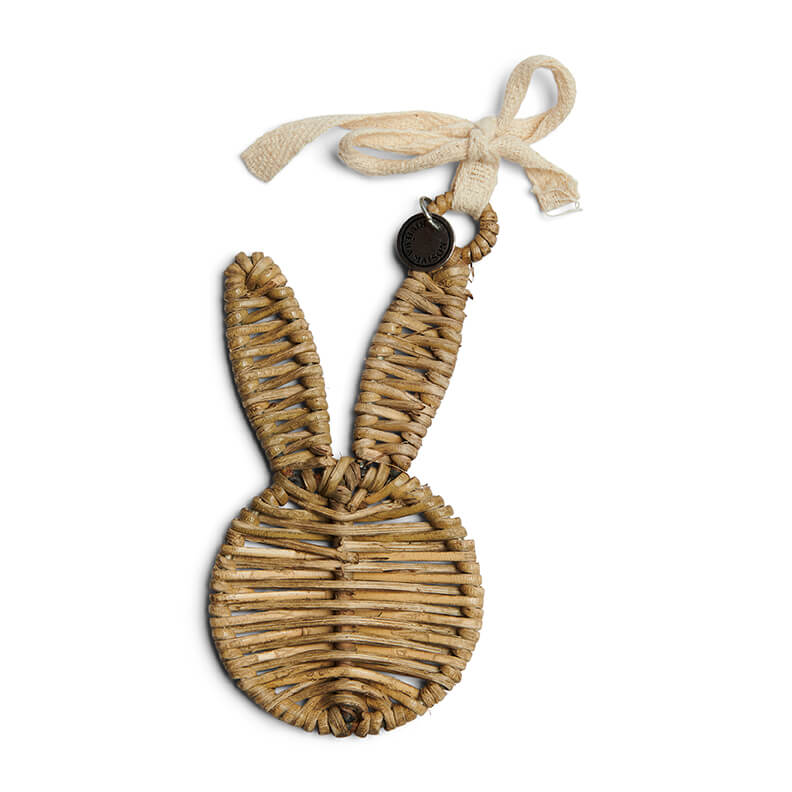 Rustic Rattan Easter Bunny Ornament