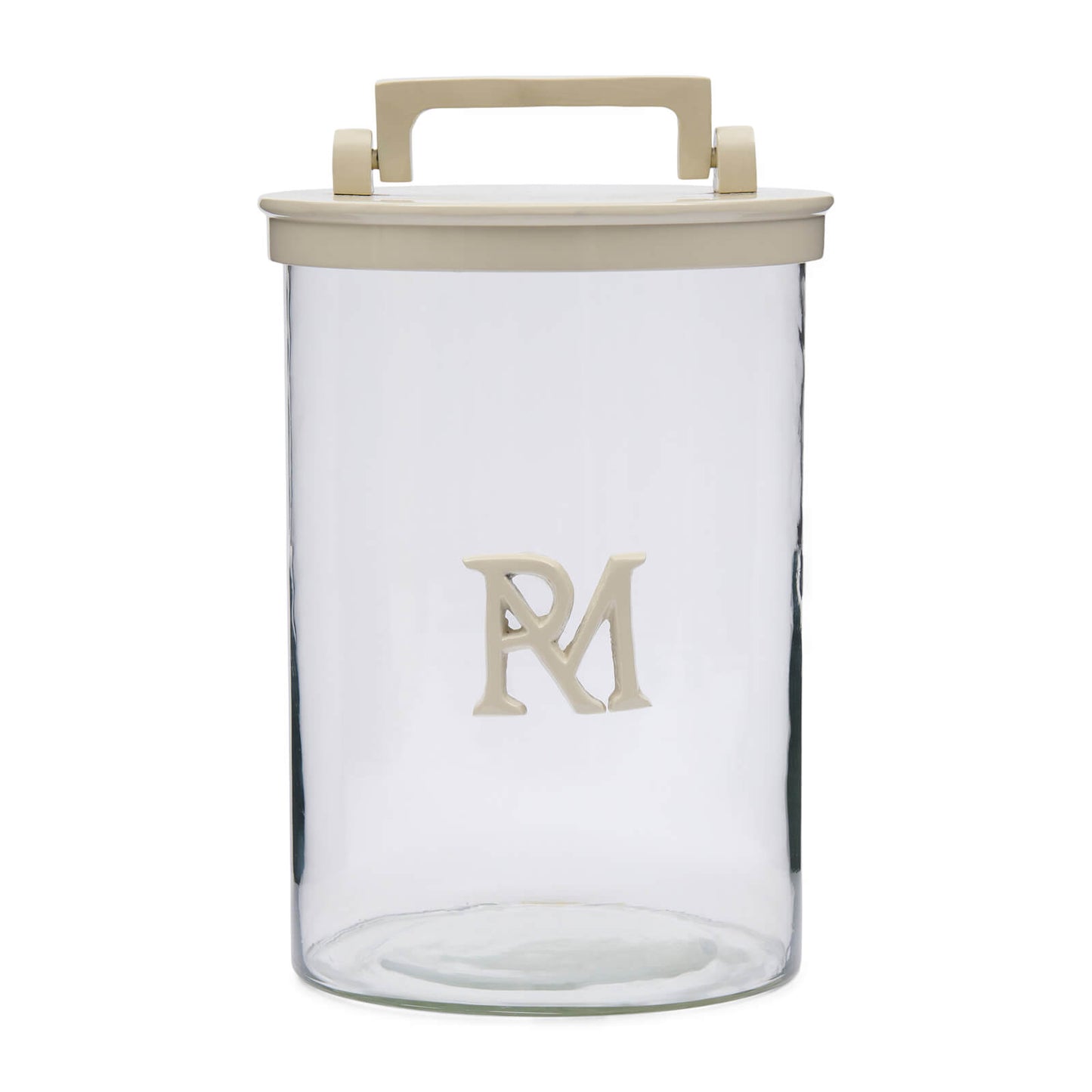 RM Monogramm Aufbewahrungsglasflachs