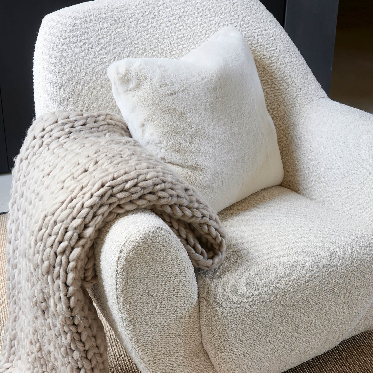 The Jill Swivel Chair White Sand