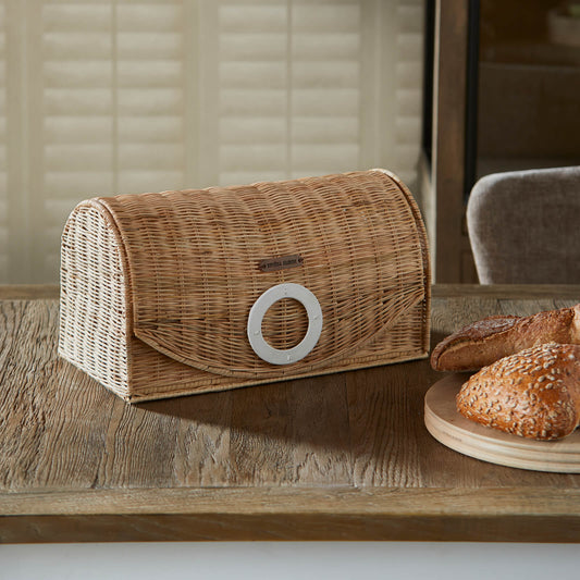 Rustic Rattan Benoa Bread Box