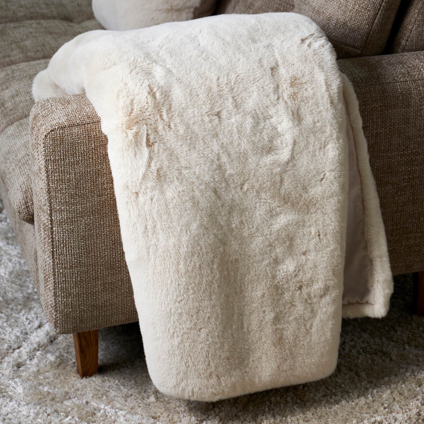 Heather Faux Fur Throw 180x130