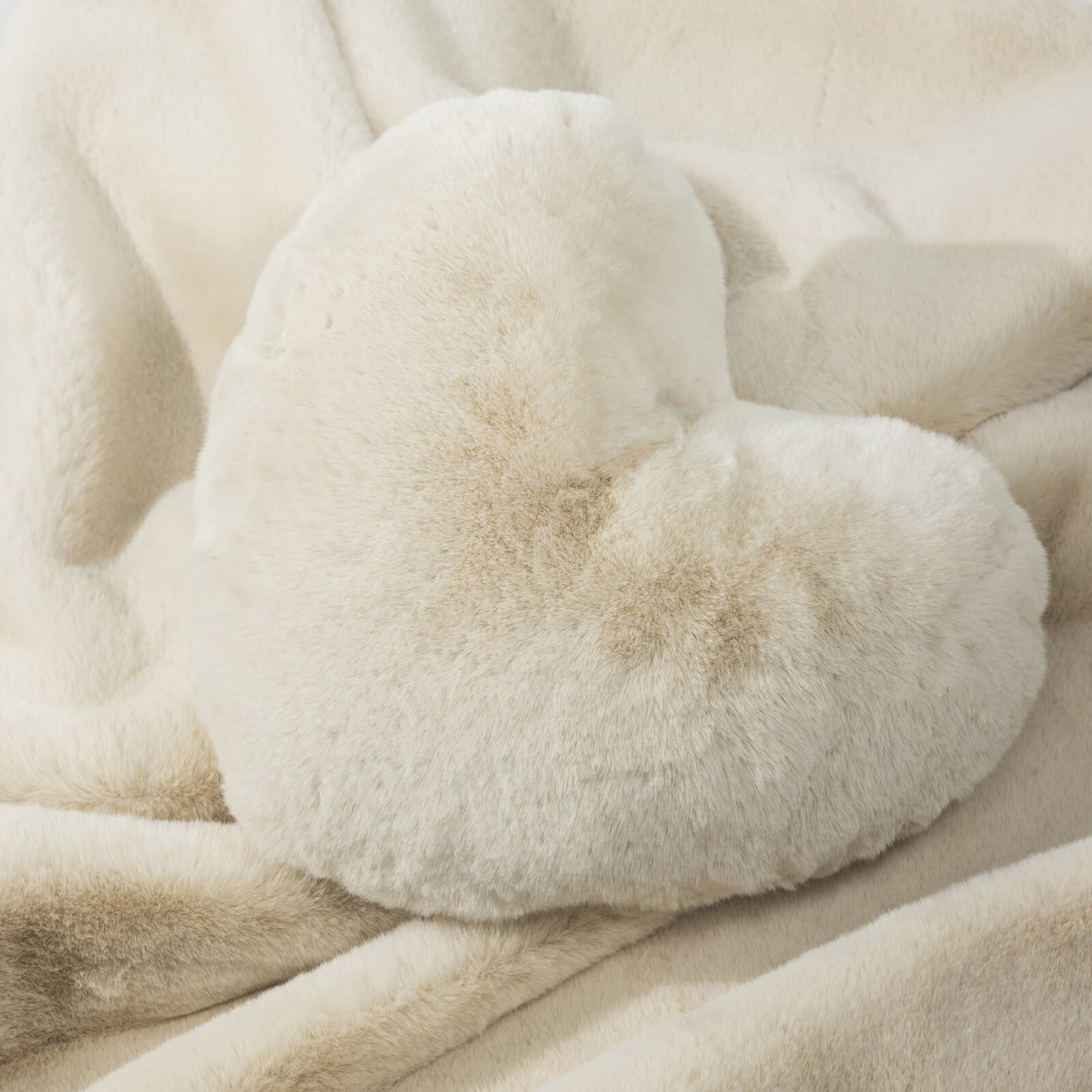 Heather Heart Faux Fur Pillow