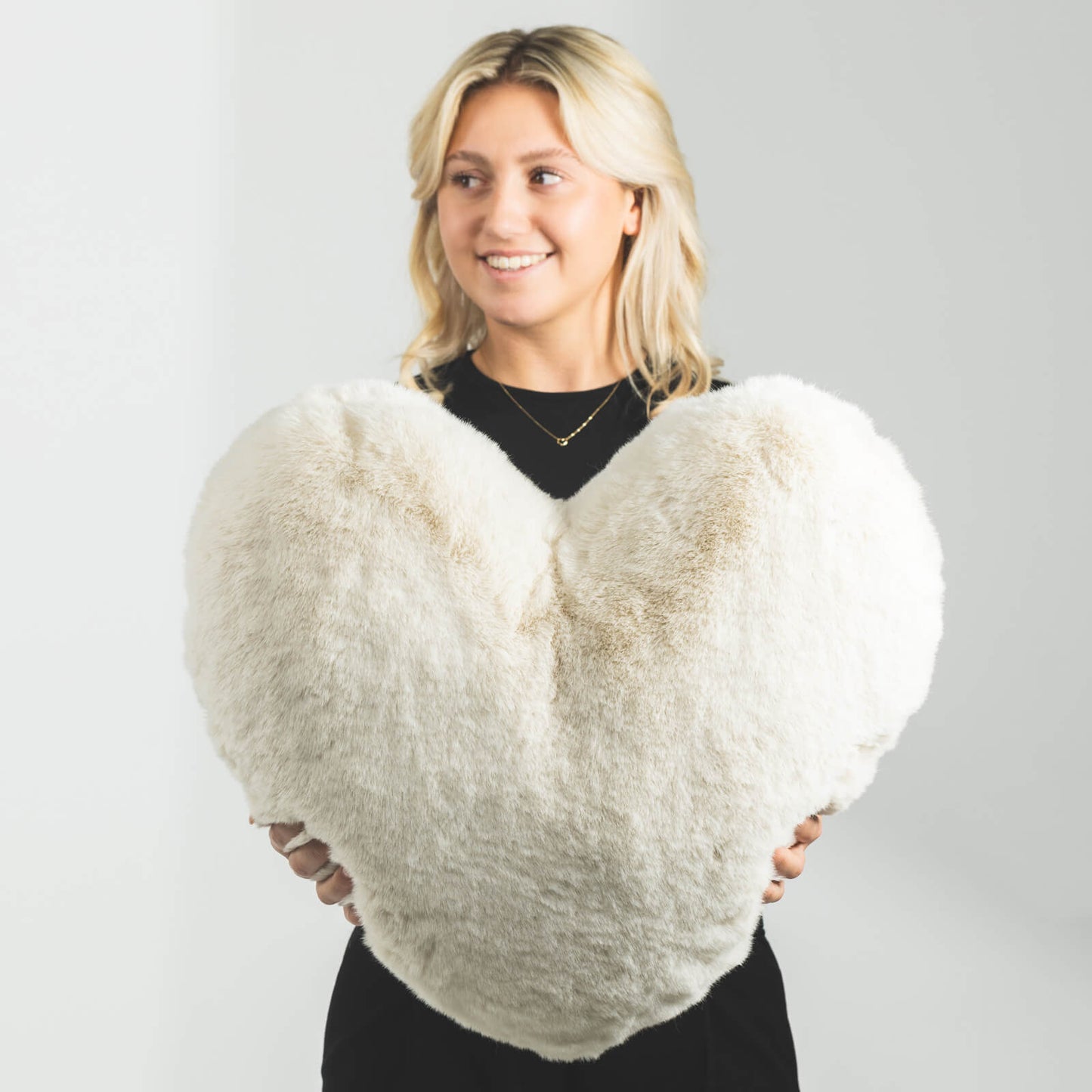 Heather Heart Faux Fur Pillow