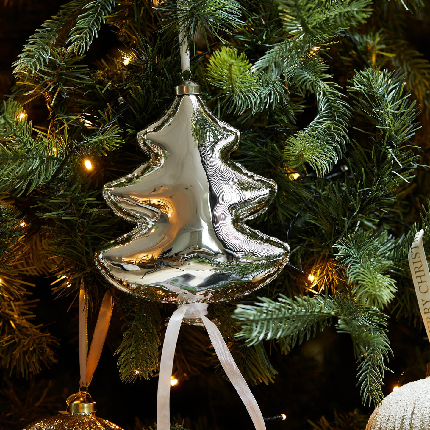 Ballonbaum Ornament Silber l