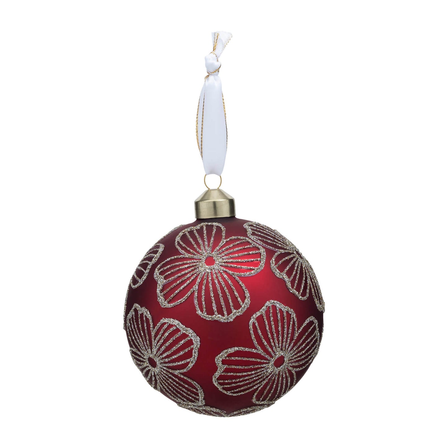 Glamorous Floral Ornament Red Dia 10