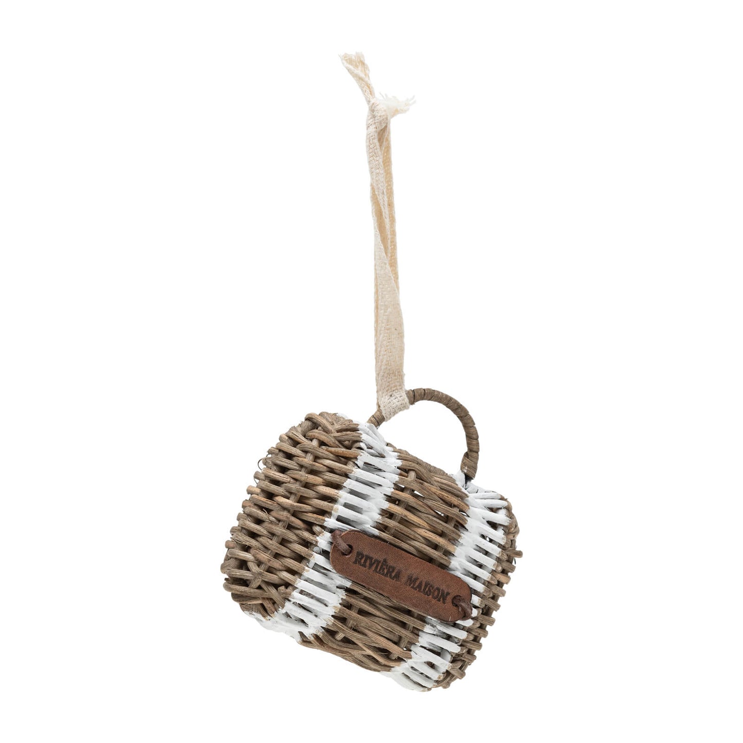 Rustic Rattan Suitcase Ornament