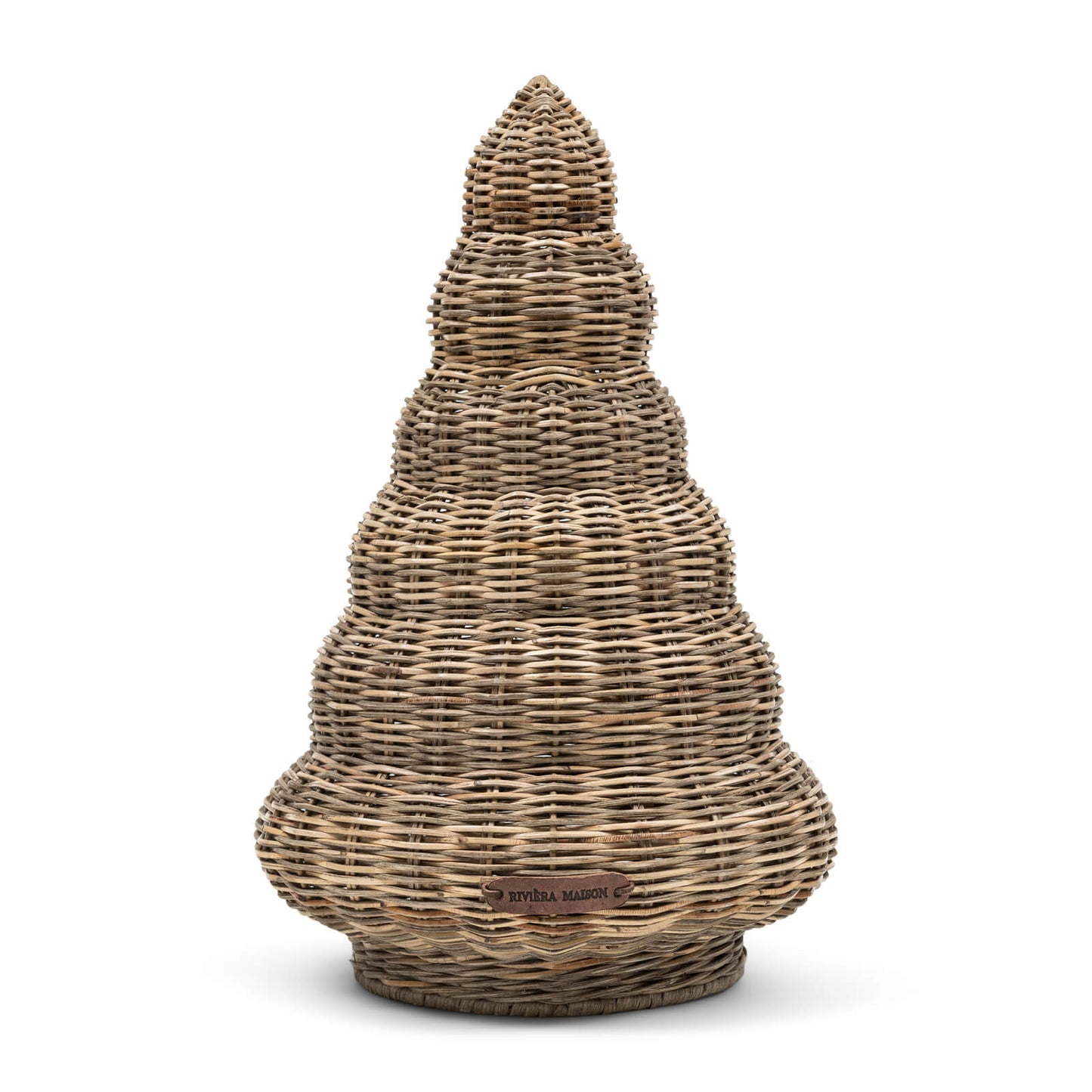 Rustikaler rattanwelliger Weihnachtsbaum