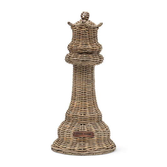 Rustic Rattan Chess King Decoration