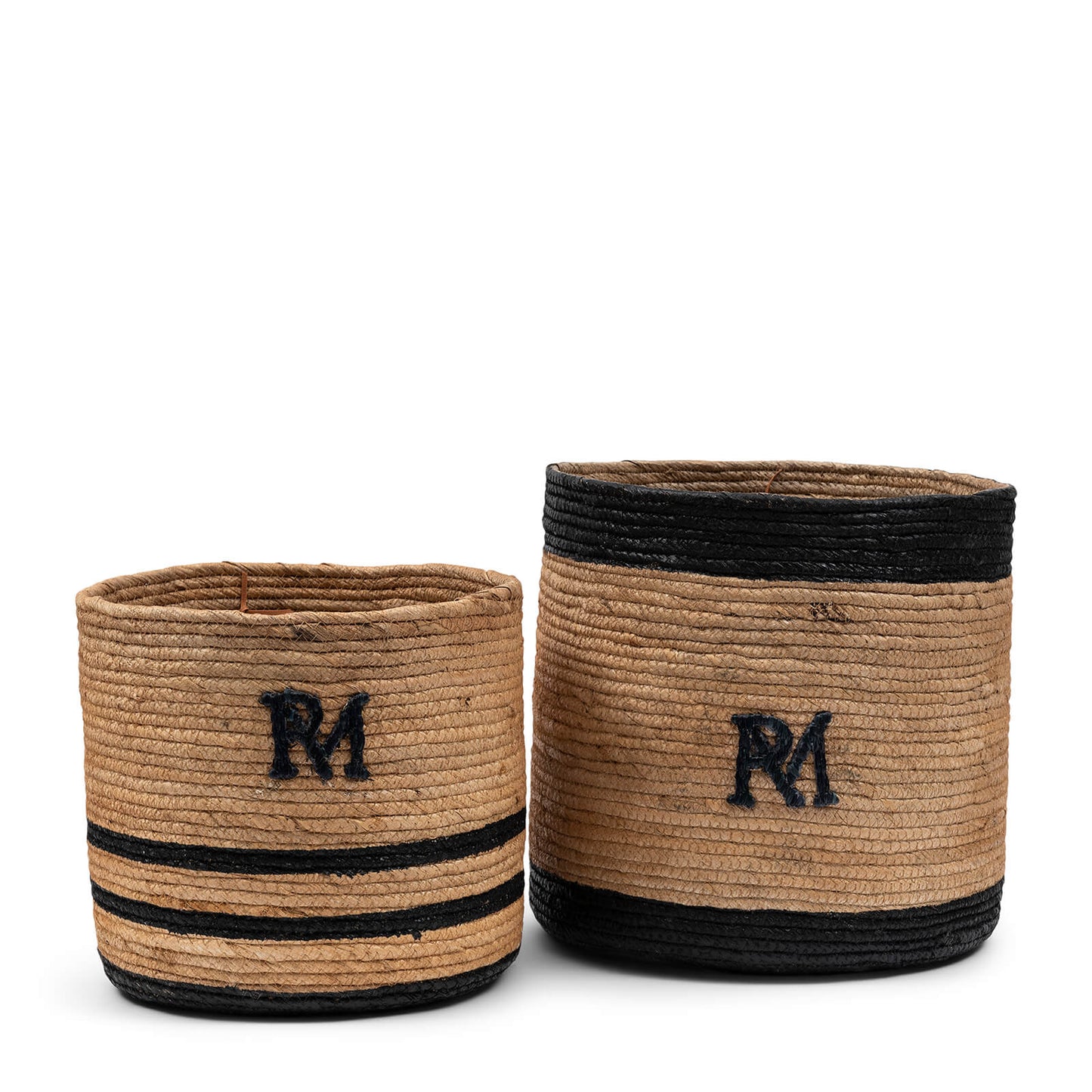 RM Striped Monogram Basket Set Of 2pc