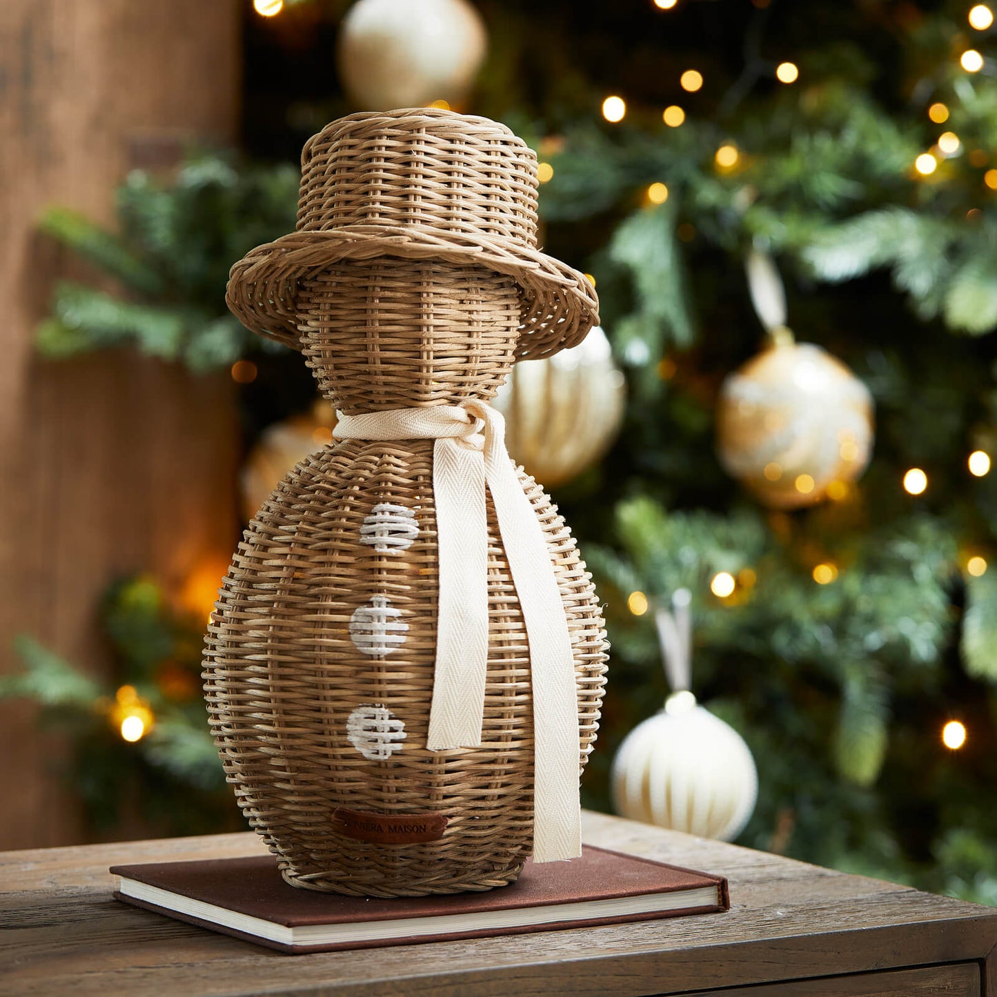 Rustic Rattan Snowman (L)