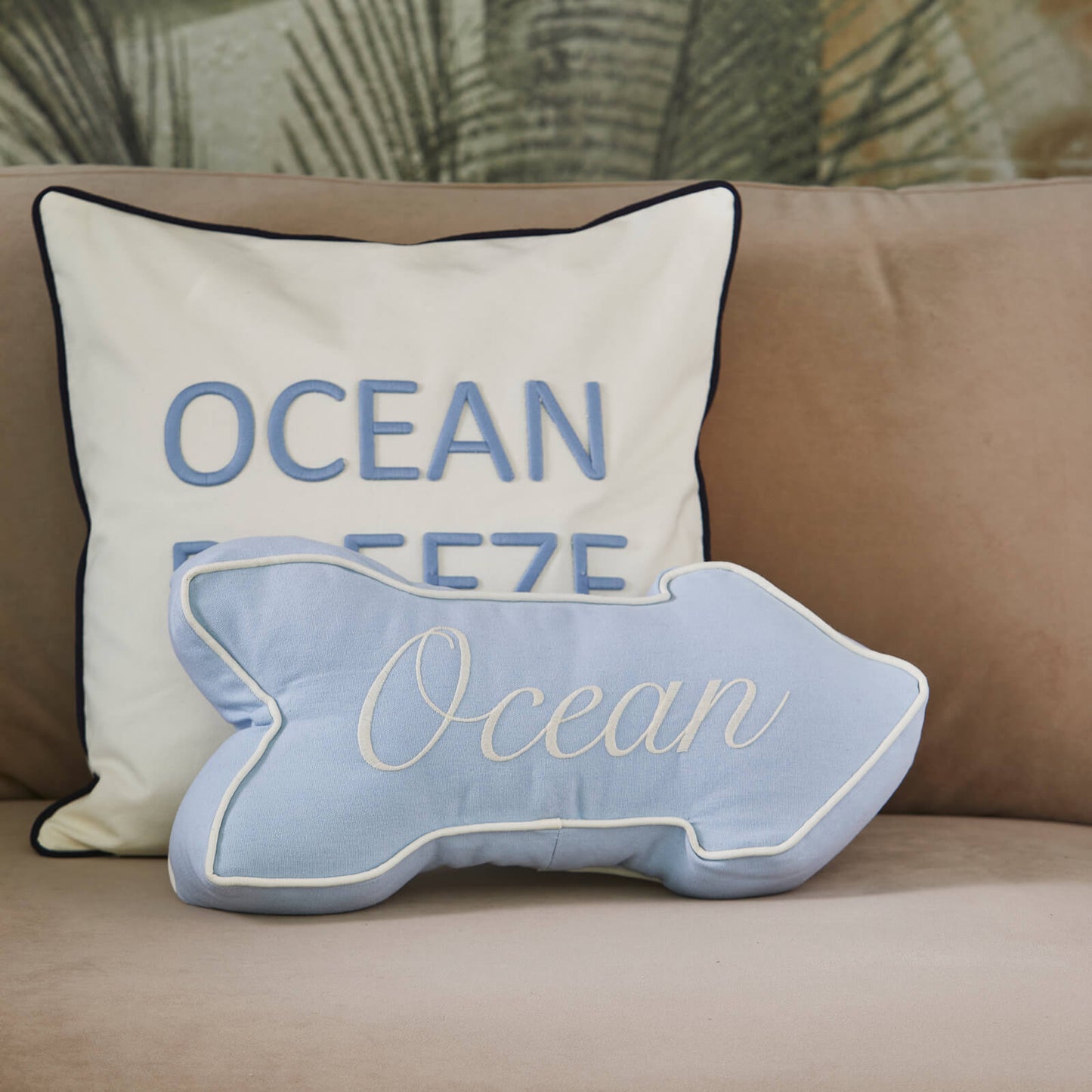 Beach Sign Box Pillow