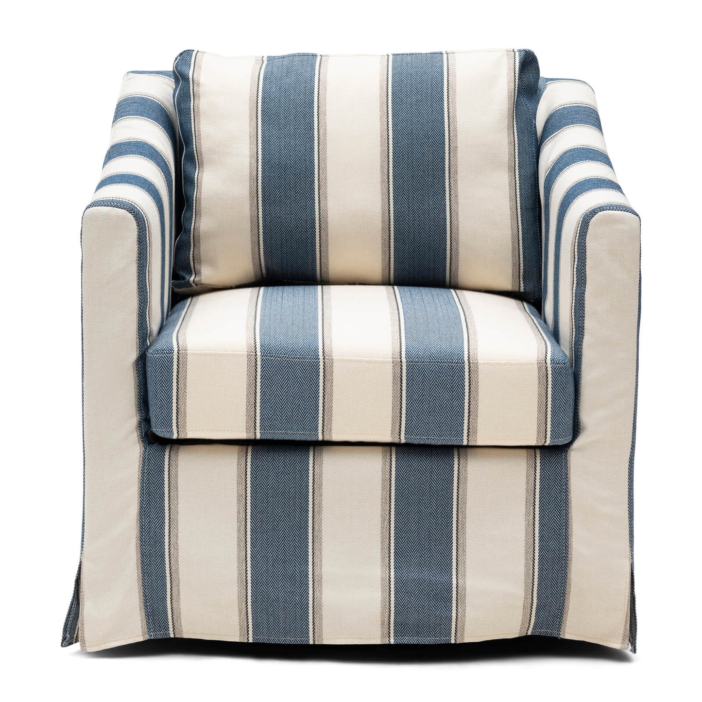 Moretta Swivel Armchair Blue Stripe