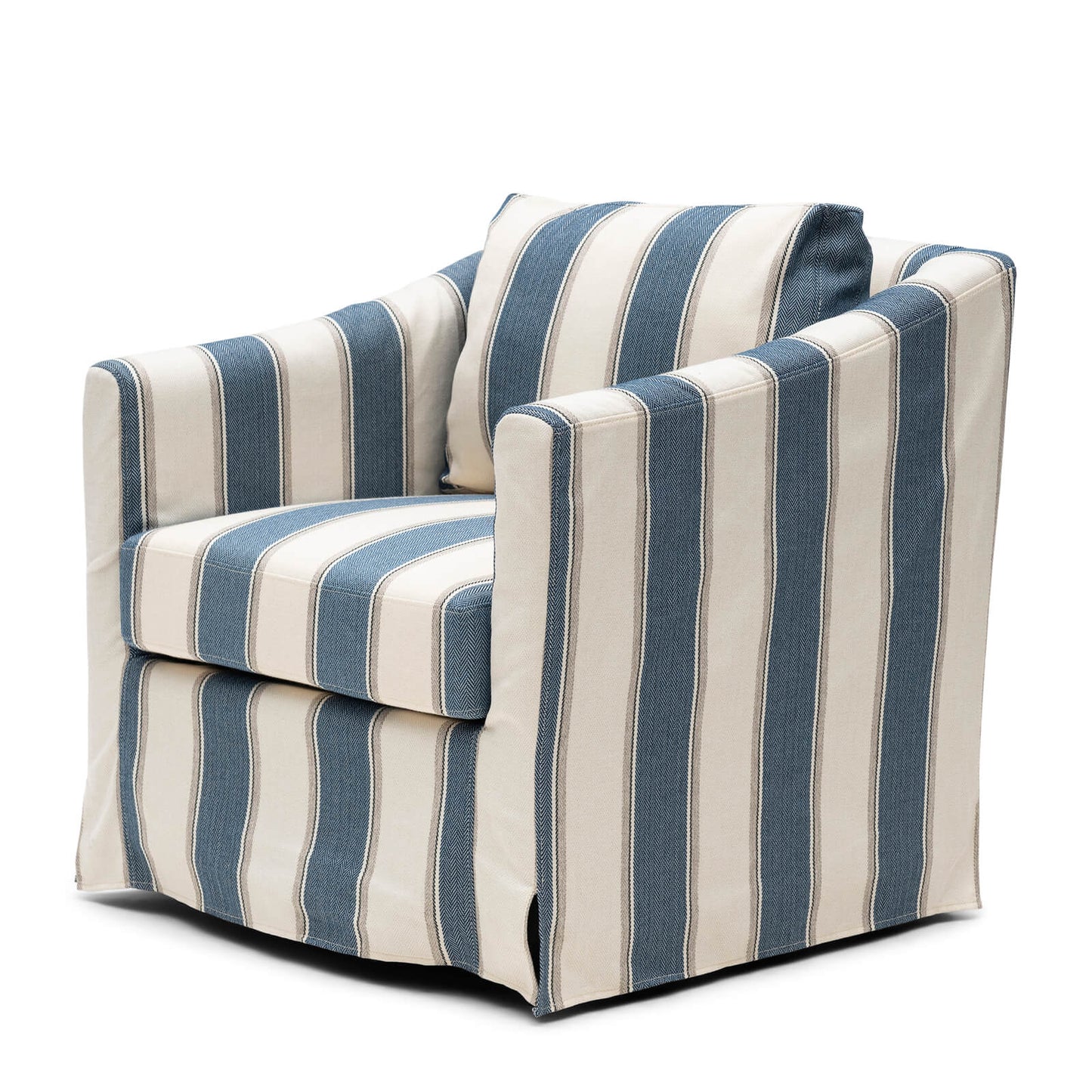 Moretta Swivel Armchair Blue Stripe