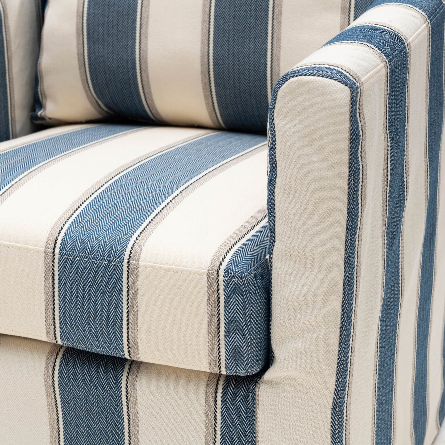 Moretta Swivel Armchair Blue Stripe