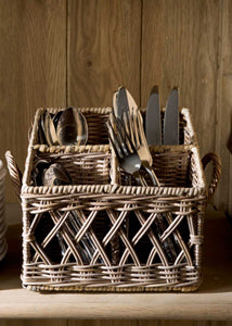 Rustic Rattan Couvert Basket Square