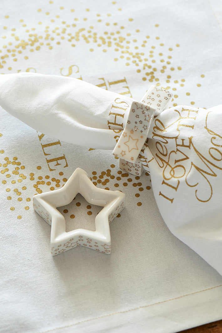 Christmas Star Napkin Ring 2 pcs maisonleonie