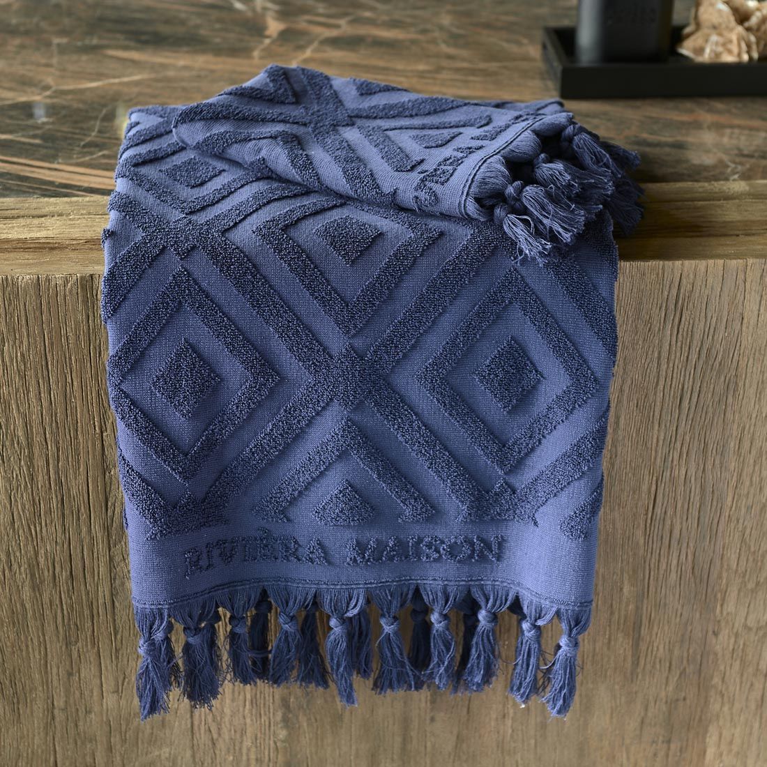 Serviette RM Chic bleu foncé 140x70